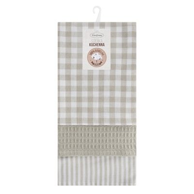 Ręcznik kuchenny Lucy 50 x 70 cm 3 sztuki beżowo-biały