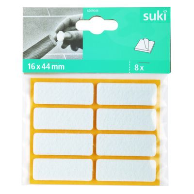 Podkladki filcowe 16 x 44 mm przyklejane białe 8 szt. suki
