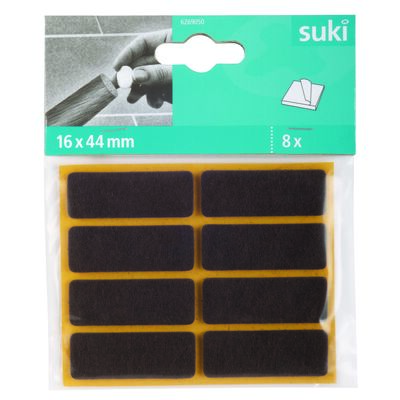 Podkladki filcowe 16 x 44 mm przyklejane brązowe 8 szt. suki