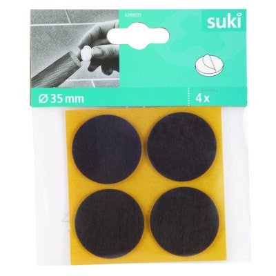 Podkladki filcowe 35 mm przyklejane brązowe 4 szt. suki