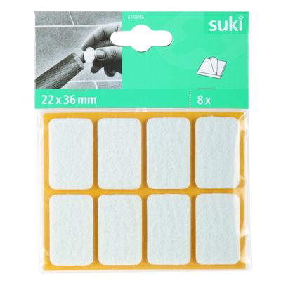 Podkladki filcowe 22 x 36 mm przyklejane białe 8 szt. suki