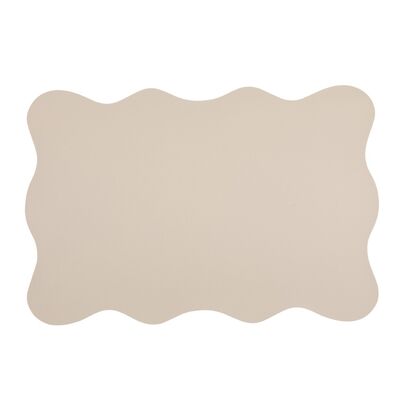 Mata z nieregularnym brzegiem z ekoskóry 30 x 45 cm kremowy