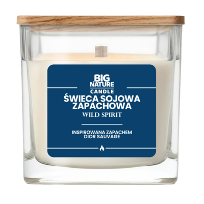 Świeca sojowa kwadratowa zapach inspirowane Dior Sauvage 205g biały