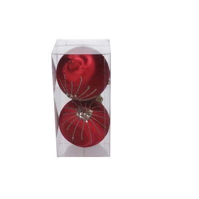 Bombka styropianowa 10 cm czerwona 2 szt.