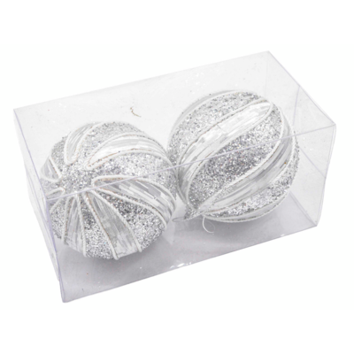 Bombki styropianowe 10 cm srebrne 2 szt.