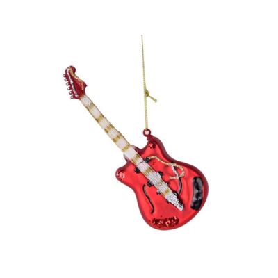 Bombka szklana gitara 14,2 cm czerwona
