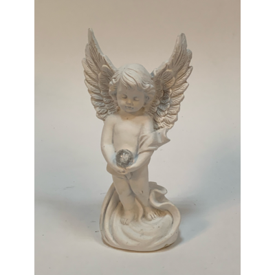 Anioł ceramiczny z oświetleniem LED 9 x 6 x 18 cm biały