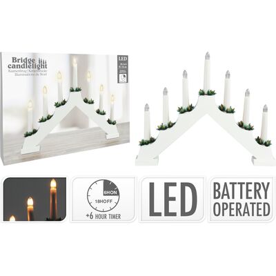 Świecznik LED 32,5 x 41 cm biały