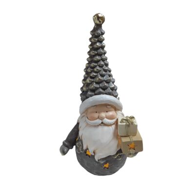 Figura Mikołaj LED beżowy