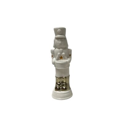 Figurka ceramiczna żołnierz LED 6,7 x 6,6 x 20,2 cm biało-złota
