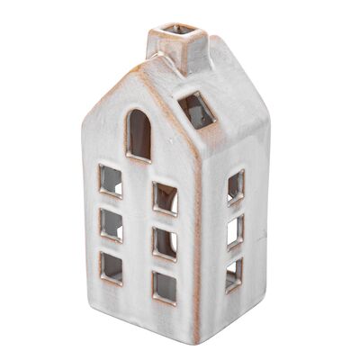 Domek porcelanowy na podgrzewacze 7 x 6,5 x 14 cm beżowy