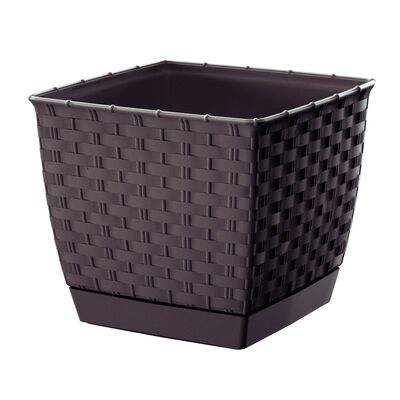 Doniczka RATOLLA kwadratowa 19 cm ciemnobrązowy