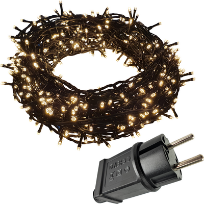 Lampki 600 LED zewnętrzne na transformator ciepłe białe