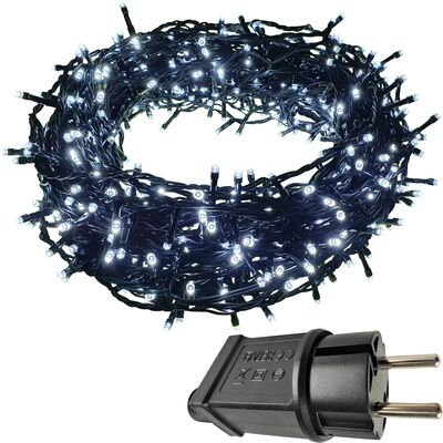 Lampki 600 LED zewnętrzne na transformator zimne białe