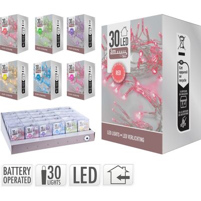 Lampki wewnętrzne 30 LED mix kolorów