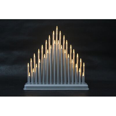 Świecznik świąteczny srebrny 33 diody LED