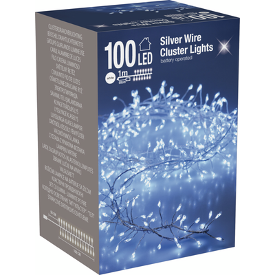 Lampki na choinkę 100 LED zimny biały