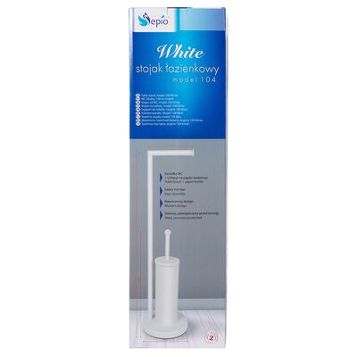 Stojak na papier ze szczotką WC model 104 biały