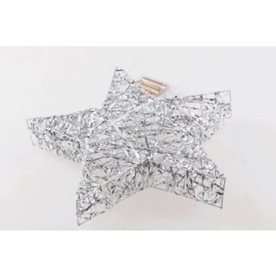 Dekoracja gwiazda 3D 15 LED 20 x 4 x 20 cm srebrny