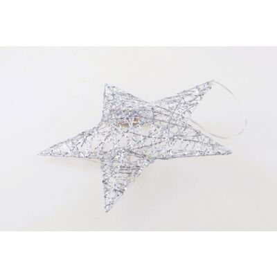 Dekoracja gwiazda 20 LED 30 x 8 x 30 cm srebrny