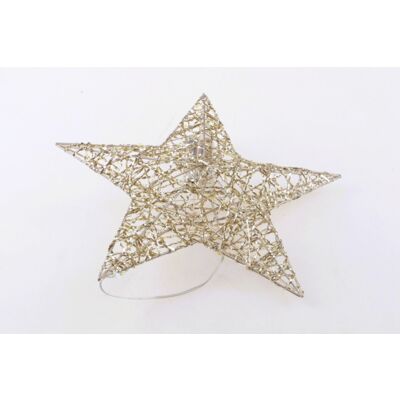 Dekoracja gwiazda 20 LED 30 x 8 x 30 cm złoty