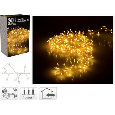 Lampki na choinkę 240 LED ciepły biały