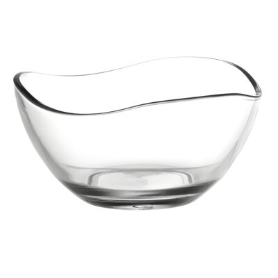 Salaterka szklana falowana 17 cm transparentny