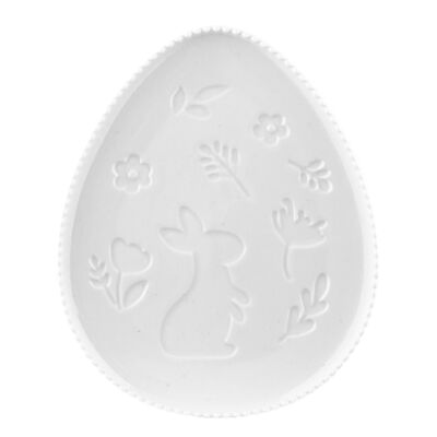 Naczynie Jajko Wielkanoc z tłoczeniem NBC 19 x 15 c 1,5 cm kremowy