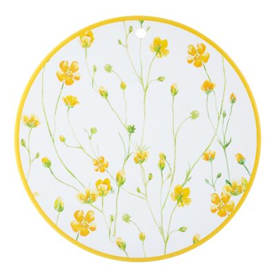 Deska ceramiczna Kaczeńce okrągła 20 cm kremowo-żółty