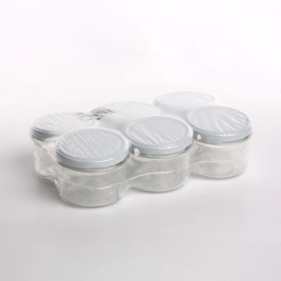 Komplet 6 słoików 235 ml+ zakrętka biała 6,5 cm