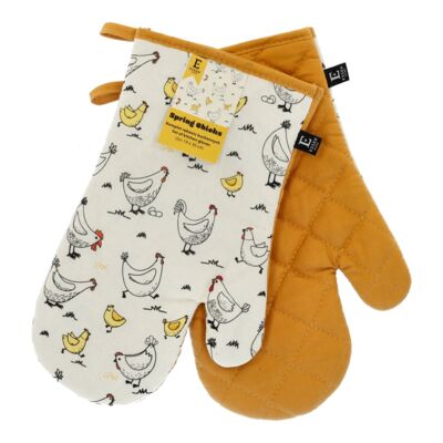 Rękawice kuchenne Spring Chicks beżowy