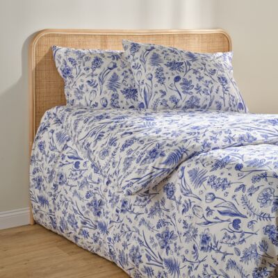 Komplet pościeli z mikrofibry Secret Garden 220 x 200 cm + 2 x 70 x 80 cm niebieski