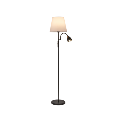 Lampa nocna Artemis Plus 150 cm biały abażur czarna podstawa