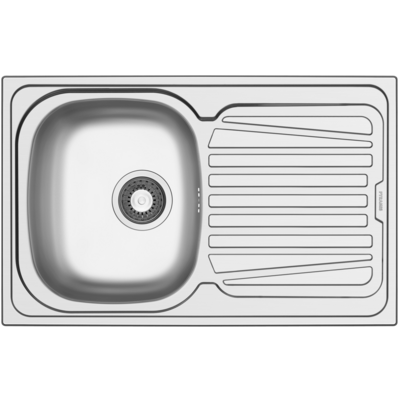 Zlewozmywak SPARTA 1B1D 79 x 50 cm stal gładka syfon w komplecie