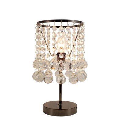 Lampa stołowa London Crystal 33 cm 1 x E14 40W chromowany czarny