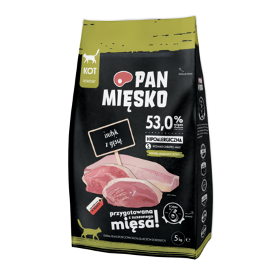 Karma sucha dla kota indyk z gęsia S 5 kg Pan Mięsko