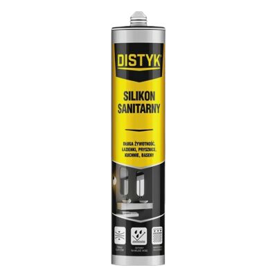Silikon sanitarny biały 280 ml DISTYK