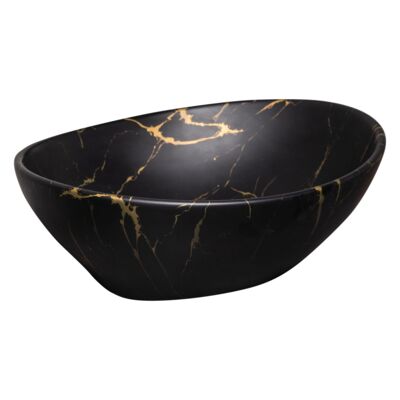 Umywalka nablatowa KR-707 MARBLE BL/G czarno-złota Kerra
