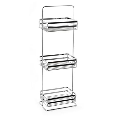 Regał stalowy 1855 srebrny chrom 3 półki druciane AWD INTERIOR