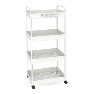 Regał na kółkach 1976 biały 4 kosze + 6 haczyków AWD INTERIOR