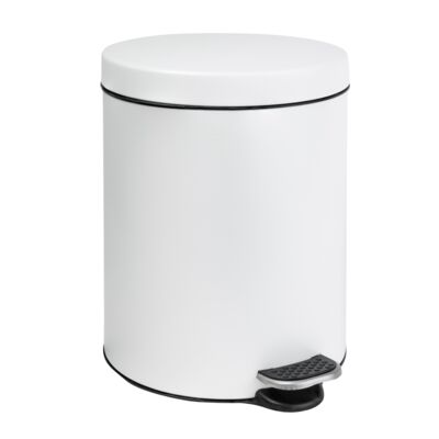 Kosz na śmieci 5 l z pedałem 1787 biały stalowy AWD INTERIOR