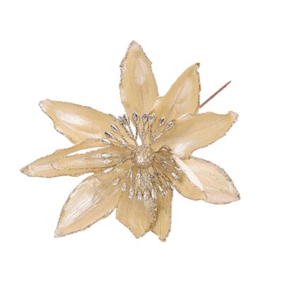 Gwiazda betlejemska na piku 25 cm kremowa