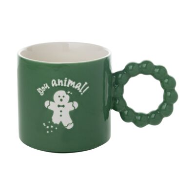 Kubek koralikowe ucho 270 ml zielony różne wzory