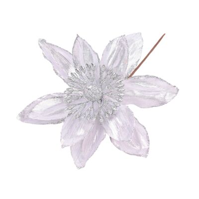 Gwiazda betlejemska na piku 25 cm biała