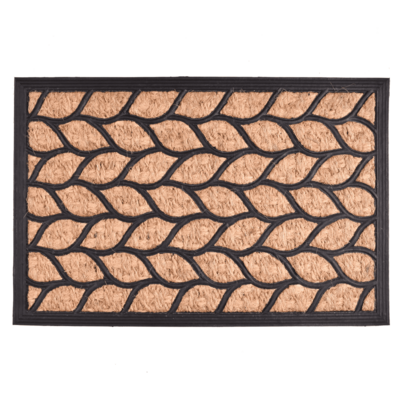 Wycieraczka Panama z kokosu i gumy liście 40 x 60 cm czarno-brązowy