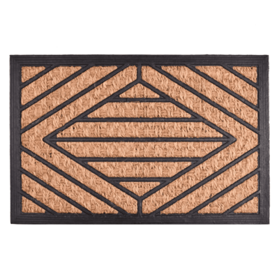 Wycieraczka Panama kokosowa guma asymetria 40 x 60 cm czarno-brązowy