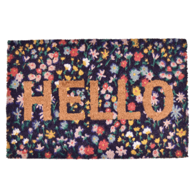 Wycieraczka kokosowa z nadrukiem Hello 40 x 60 cm wielokolorowy