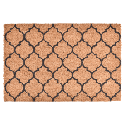 Wycieraczka kokosowa z nadrukiem Romby jasne 40 x 60 cm czarno-brązowy