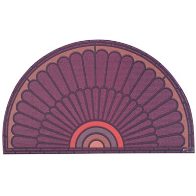 Wycieraczka półokrągła Paw 45 x 75 cm fioletowo-brązowy