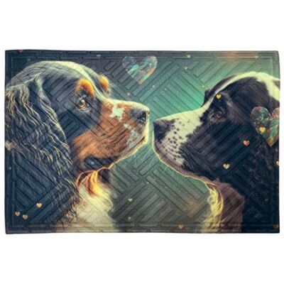 Wycieraczka materiałowa Zakochane Pieski 40 x 60 cm wielokolorowy